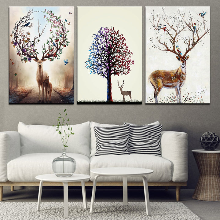 Sika Deer - Canvas Wall Art Painting | Bowlift