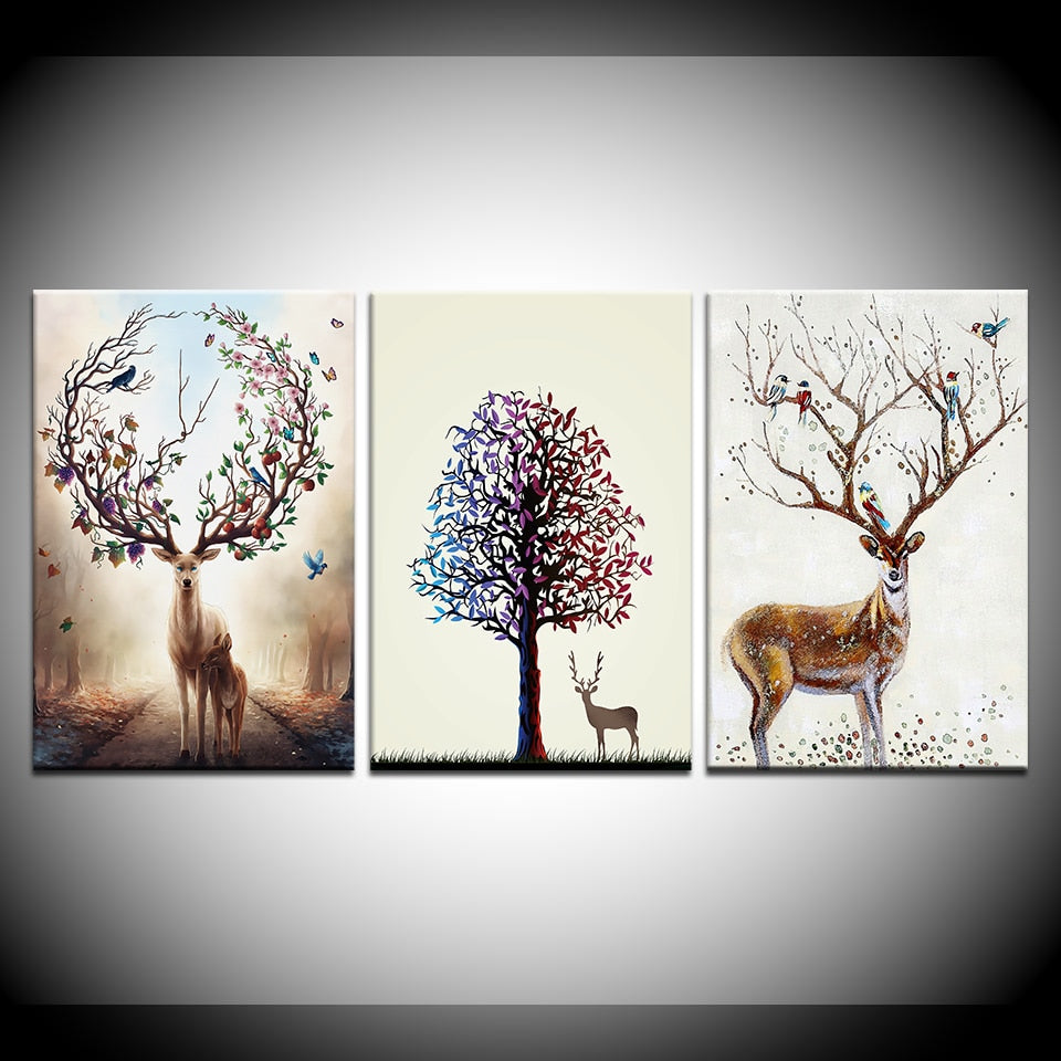 Sika Deer - Canvas Wall Art Painting | Bowlift