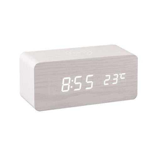 Modern Wooden Wireless Charging Alarm Clock | Bowlift