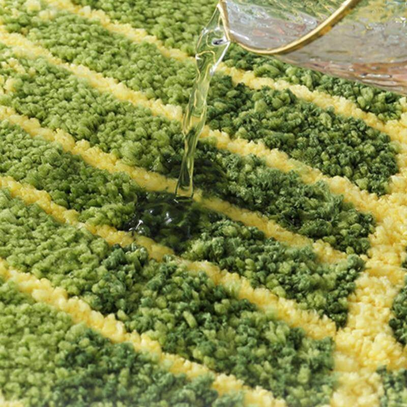 Pure Green Leaf Shape Home Rug | Bowlift