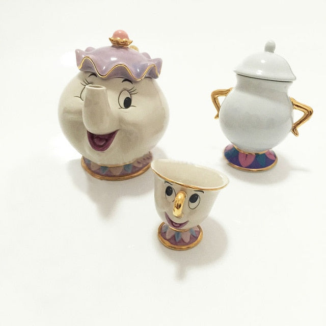 BowLift | Limited Cartoon Beauty and the Beast Bone China Cup Tea Set Mrs. Potts and Chips Teapot Coffee Cups Set