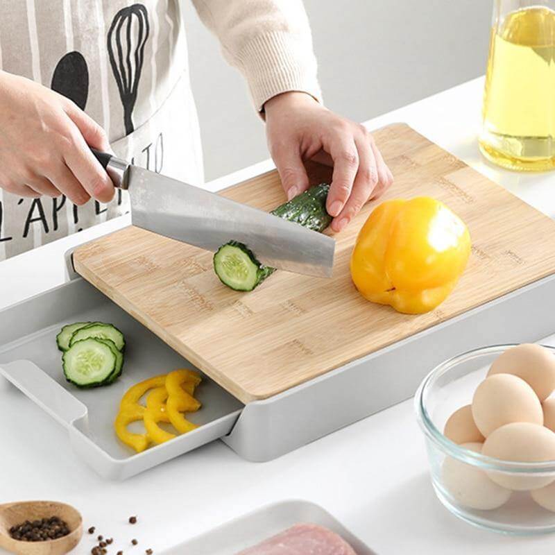 BowLift | Kitchen Cutting Board with Detachable Storage Drawer