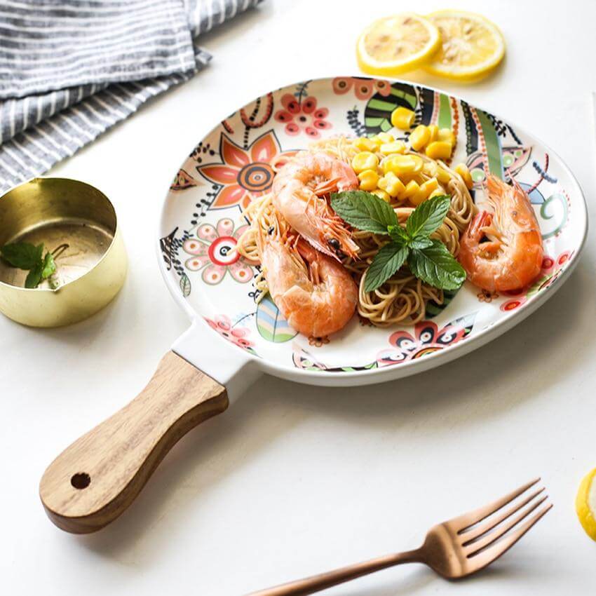 BowLift | Colorful Ceramic Floral Pattern Serving Plate