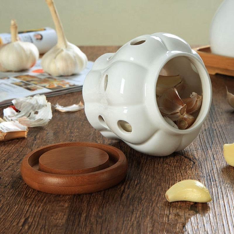 Creative Bamboo Lid Ceramic Storage Can | Bowlift