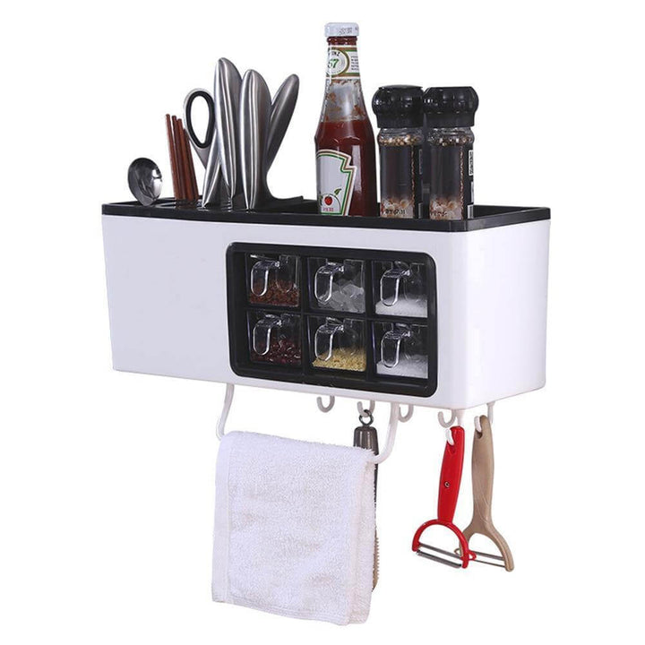 BowLift | Multipurpose Useful Shelf Seasoning Storage Organizer with Phone Holder