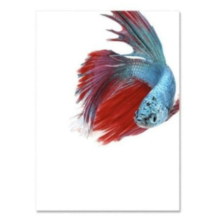 Colorful Beta Fishes - Canvas Wall Art Painting | Bowlift