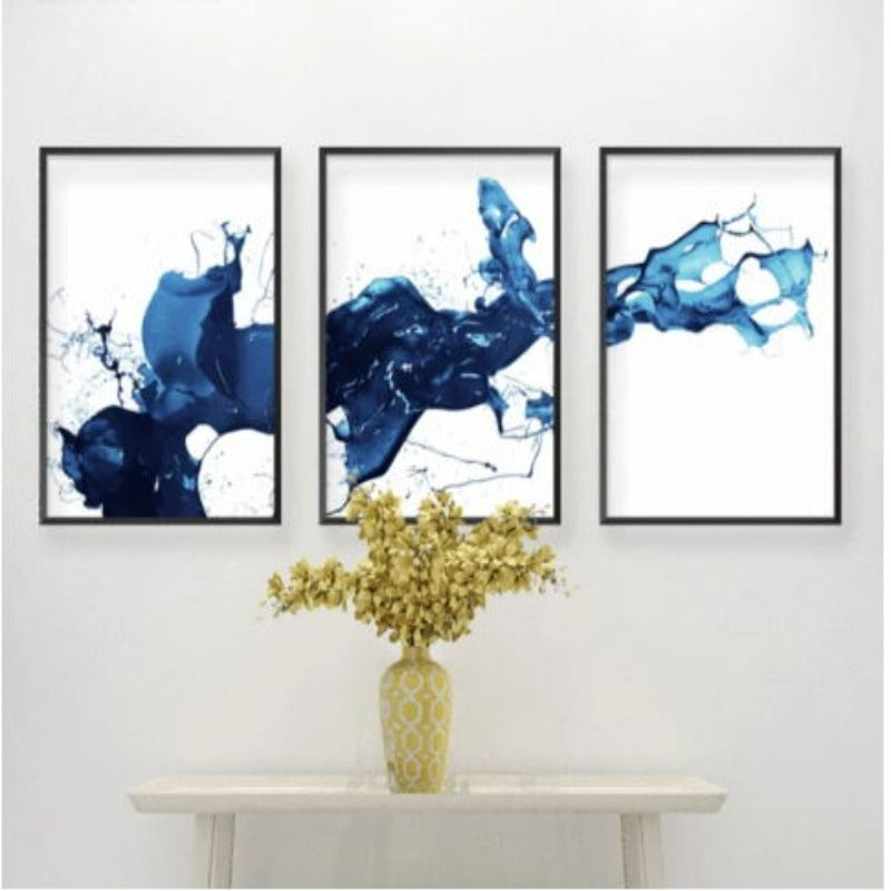 Cobalt Splash - Canvas Wall Art Painting | Bowlift