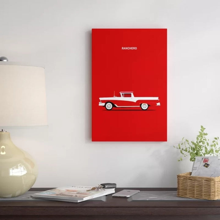 Red Ford Ranchero - Canvas Wall Art Painting | Bowlift