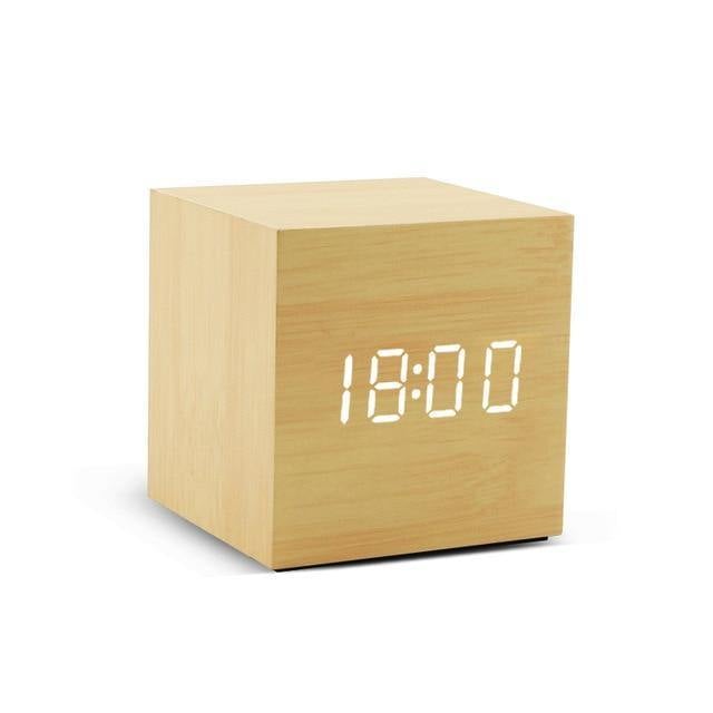 BowLift | LED Alarm Clock in Wooden Cube Form