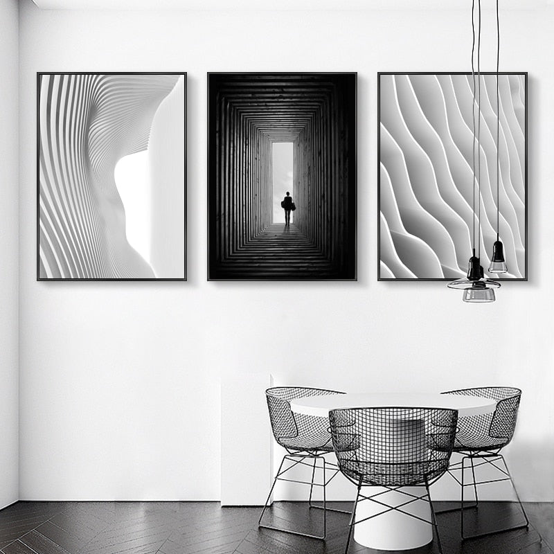 Black And White Space - Canvas Wall Art Paitning | Bowlift