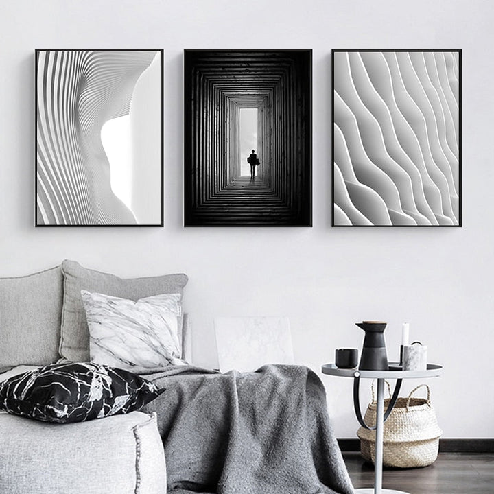 Black And White Space - Canvas Wall Art Paitning | Bowlift