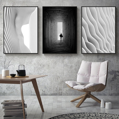 Black And White Space - Canvas Wall Art Paitning | Bowlift