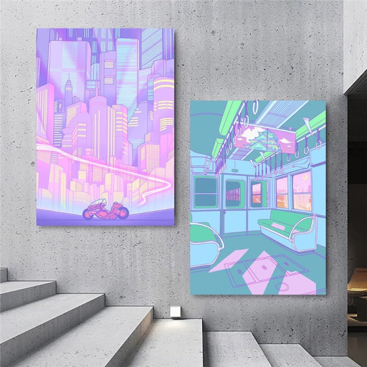 Cartoon Living - Wall Art Canvas Painting | Bowlift