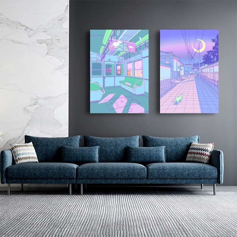 Cartoon Living - Wall Art Canvas Painting | Bowlift