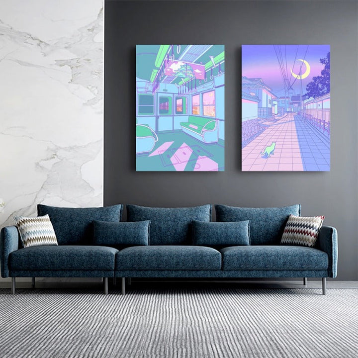 Cartoon Living - Wall Art Canvas Painting | Bowlift
