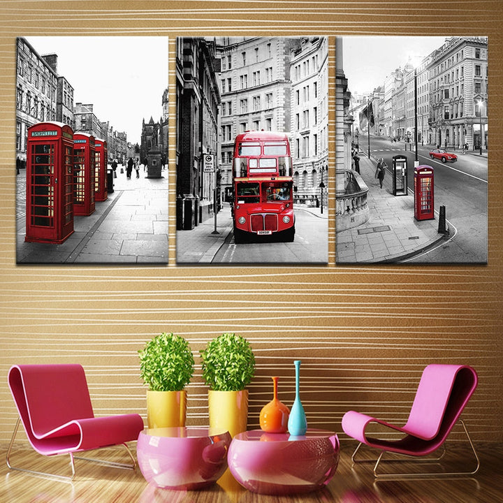 London Street Scenery - Canvas Wall Art Painting | Bowlift