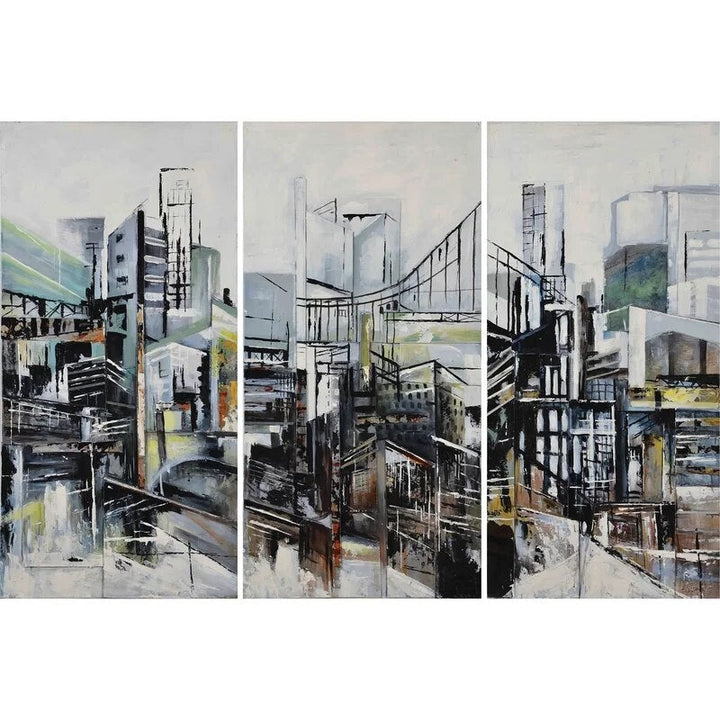 Modern Abstract City - Canvas Wall Art Painting | Bowlift