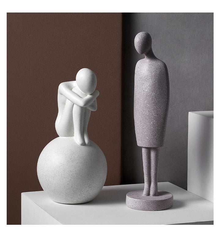 Nordic Abstract Thinker Resin Statue Sculpture | Bowlift