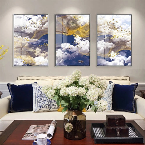 Golden Clouds - Canvas Wall Art Painting | Bowlift