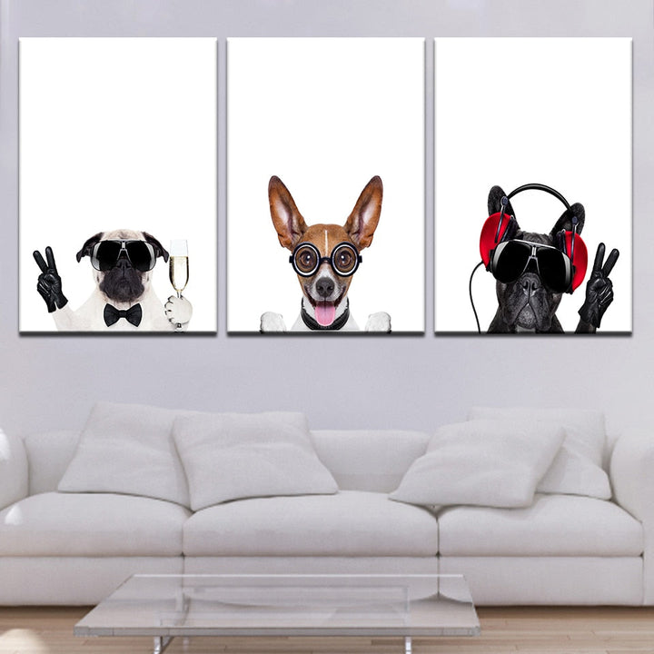 Doggy DJ - Canvas Wall Art Painting | Bowlift