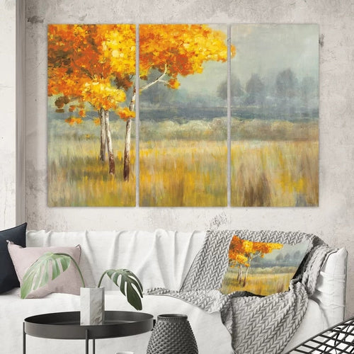 Maple Tree Wheat Field - Canvas Wall Art Painting | Bowlift