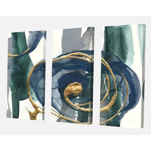 Minimalist Green & Gold Plant Abstract - Canvas Wall Art Painting | Bowlift