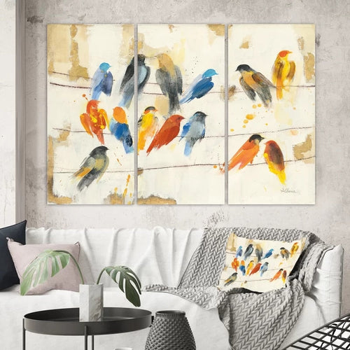 Colorful Birds - Canvas Wall Art Painting | Bowlift