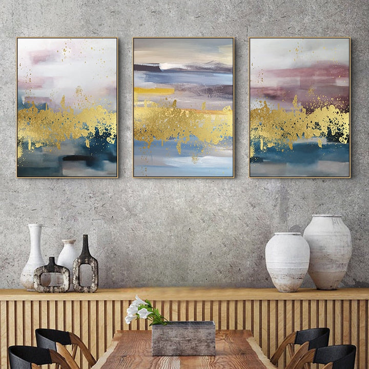 Abstract Golden Landscape - Canvas Wall Art Painting | Bowlift