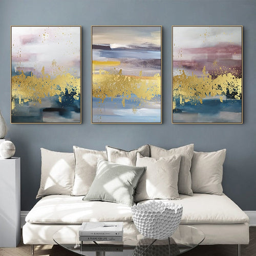 Abstract Golden Landscape - Canvas Wall Art Painting | Bowlift