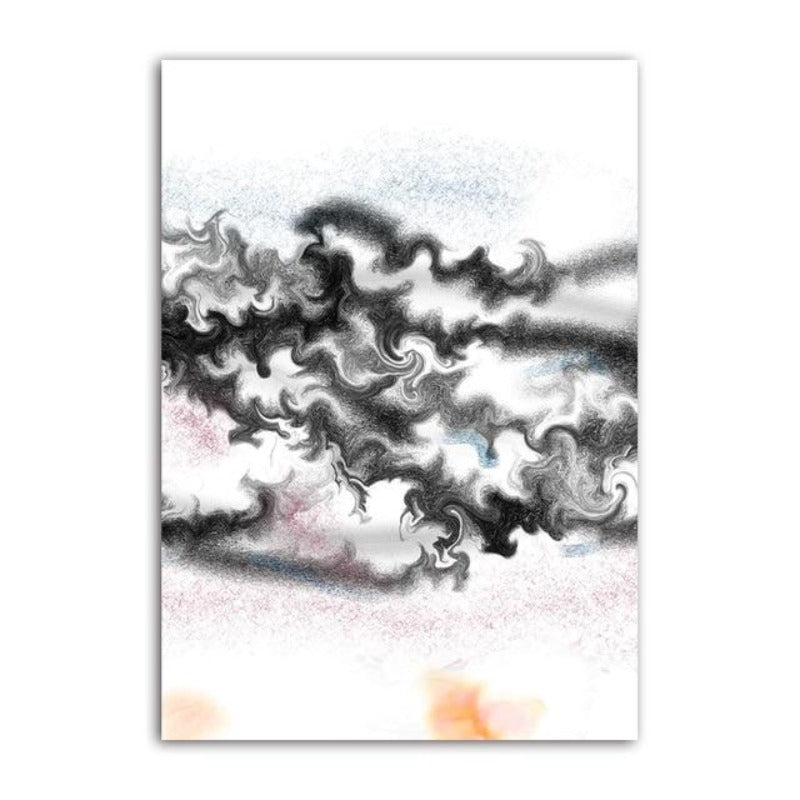 Black & White Swirl Mountain Abstract | Bowlift