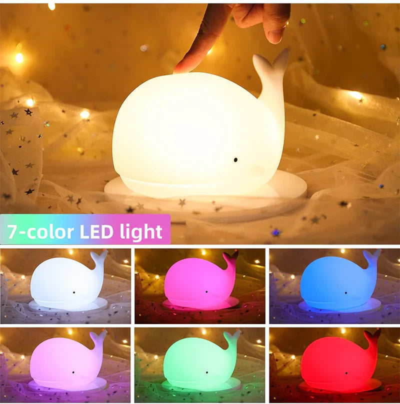 BowLift | GlowWhale Night Lamp - Magical Color Party for Children