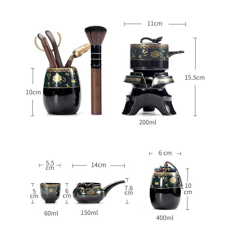 BowLift | Vintage Chinese Style Unique Ceramic Tea Set