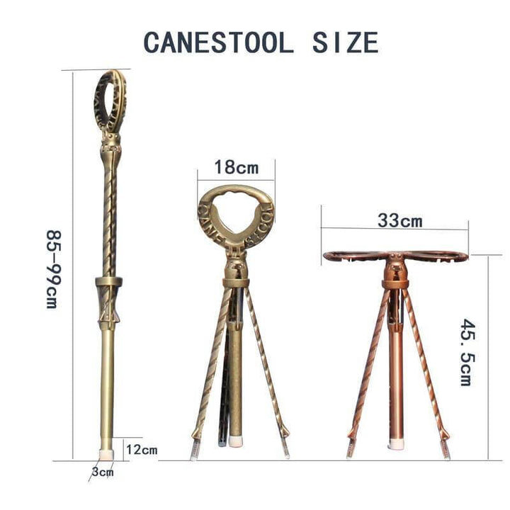 Outdoor Folding Two-in-one Walking Stick Stool | Bowlift