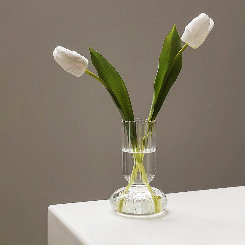 Glass Striped Cylinder Vase | Bowlift