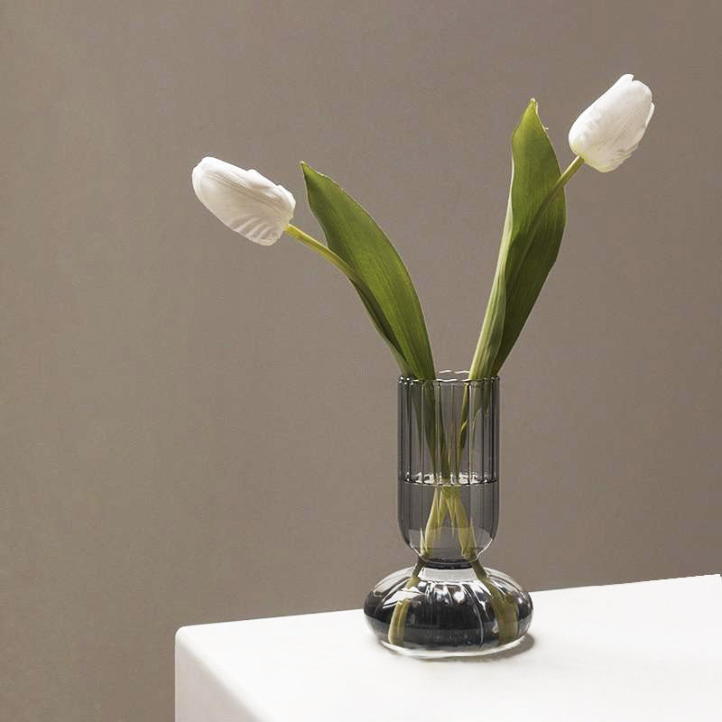 Glass Striped Cylinder Vase | Bowlift