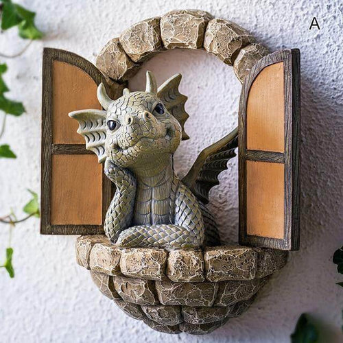Lovely Courtyard Dragon Wall Sculpture | Bowlift