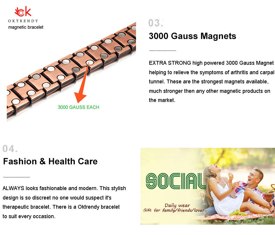 Titanium Magnetic Therapy Bracelet | Bowlift