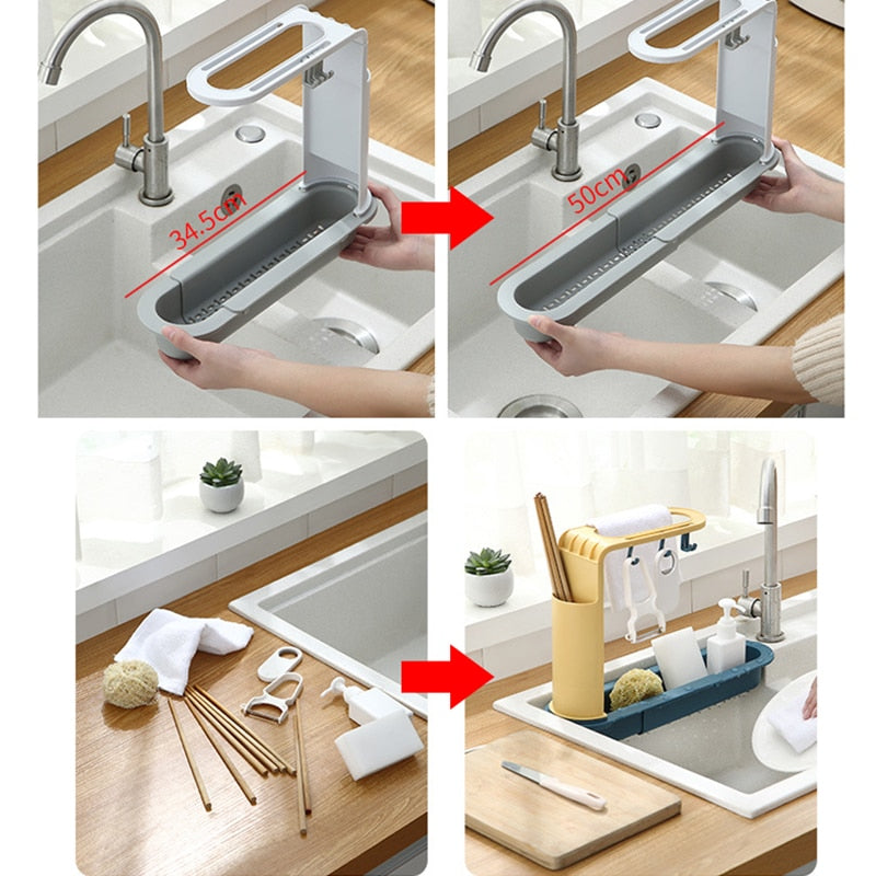 BowLift | Adjustable Shelf Drain Rack Kitchen Organizer