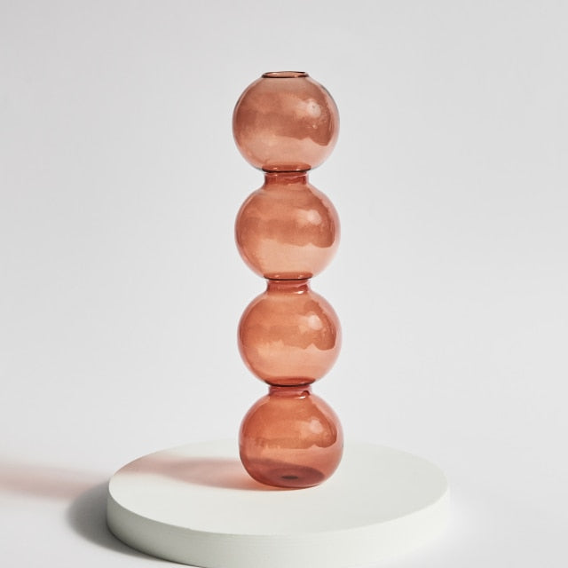 Modern Glass Candleholder-Brown | Bowlift