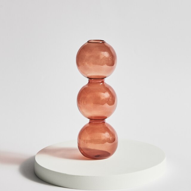 Modern Glass Candleholder-Brown | Bowlift