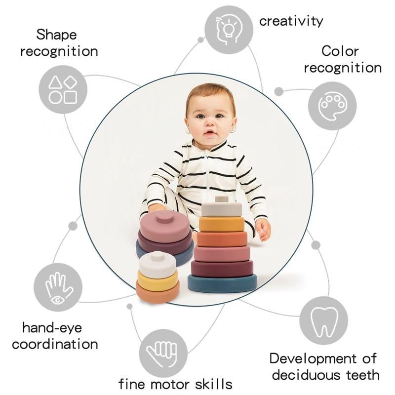 BowLift | Baby Silicone Construction Stacking Smart Block Game