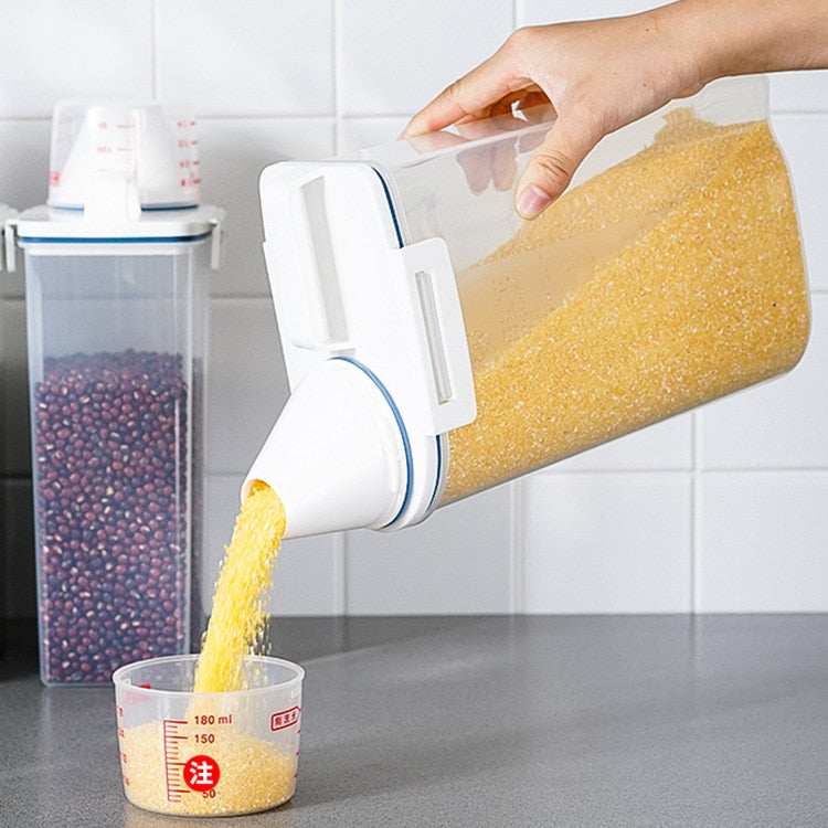 BowLift | Measuring Cup Lid Cereal Grain Storage Dispenser
