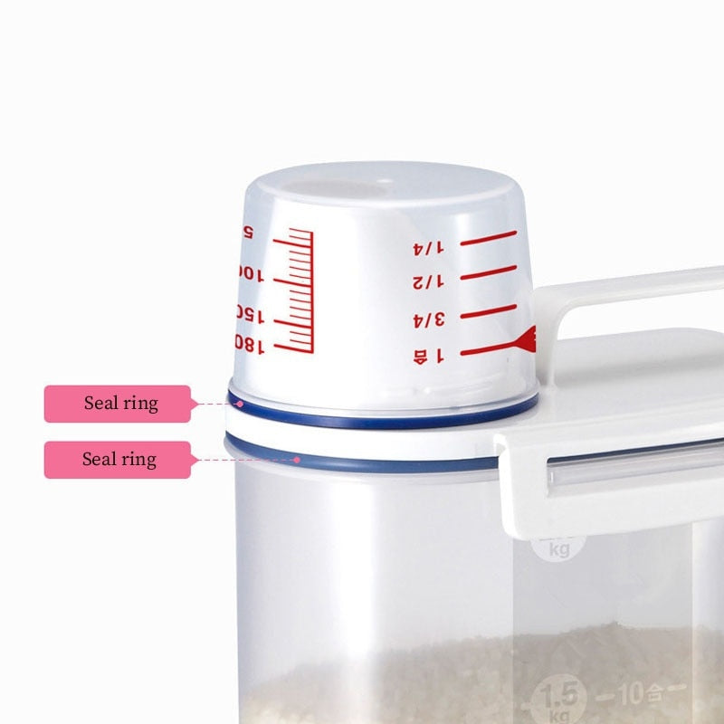 BowLift | Measuring Cup Lid Cereal Grain Storage Dispenser