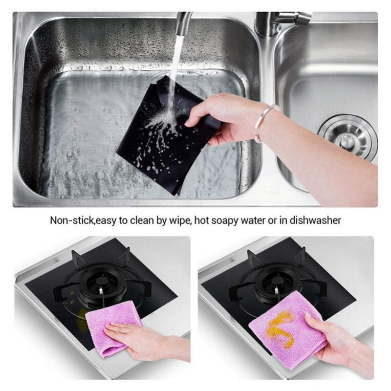 ReusaBowlifte 4pcs Glass Fiber Gas Stove Covers | Bowlift