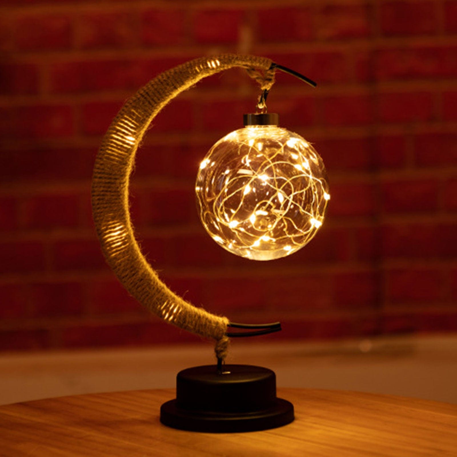 BowLift | Rayvia Lunar Lamp - Half Moon LED Light with Glass Globe for Cozy Atmosphere