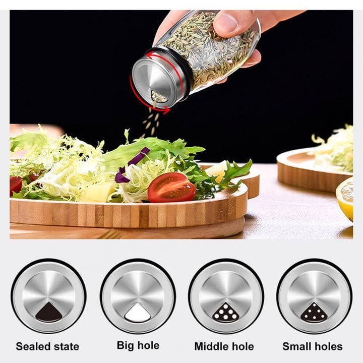 BowLift | Smart Rotating Stainless Steel Glass Seasoning Set