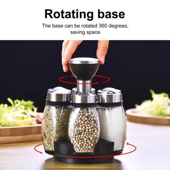 BowLift | Smart Rotating Stainless Steel Glass Seasoning Set
