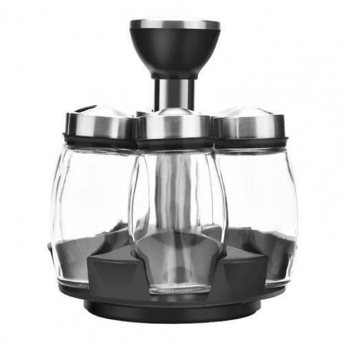 BowLift | Smart Rotating Stainless Steel Glass Seasoning Set