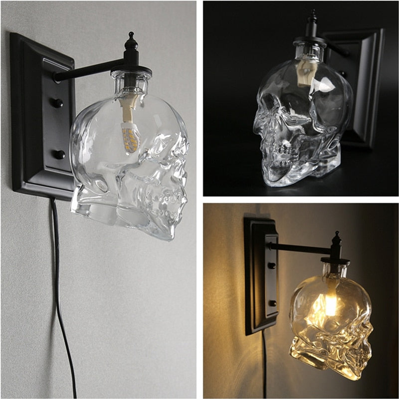 BowLift | Retro Skull Glass Pendant Light