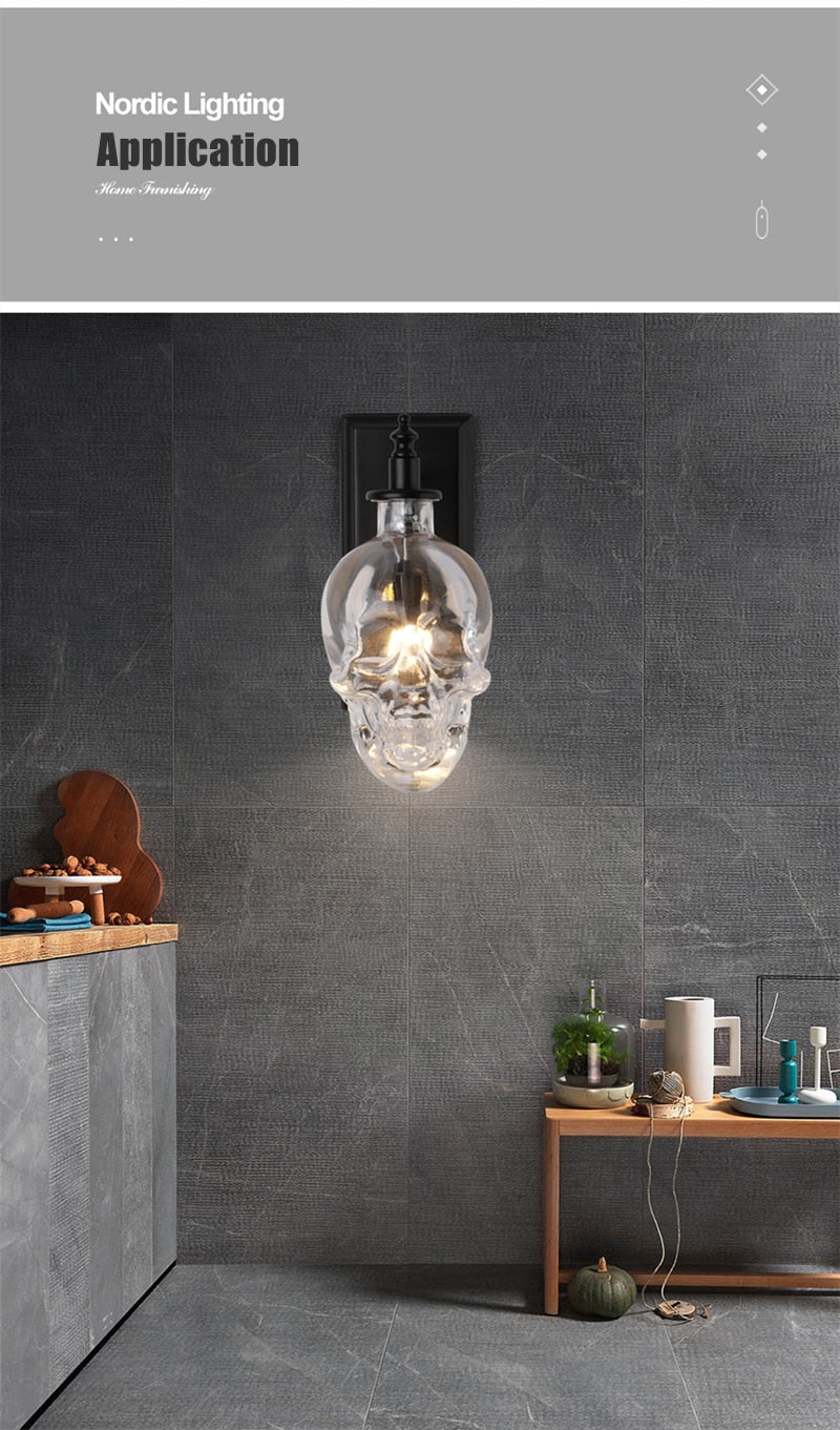 BowLift | Retro Skull Glass Pendant Light